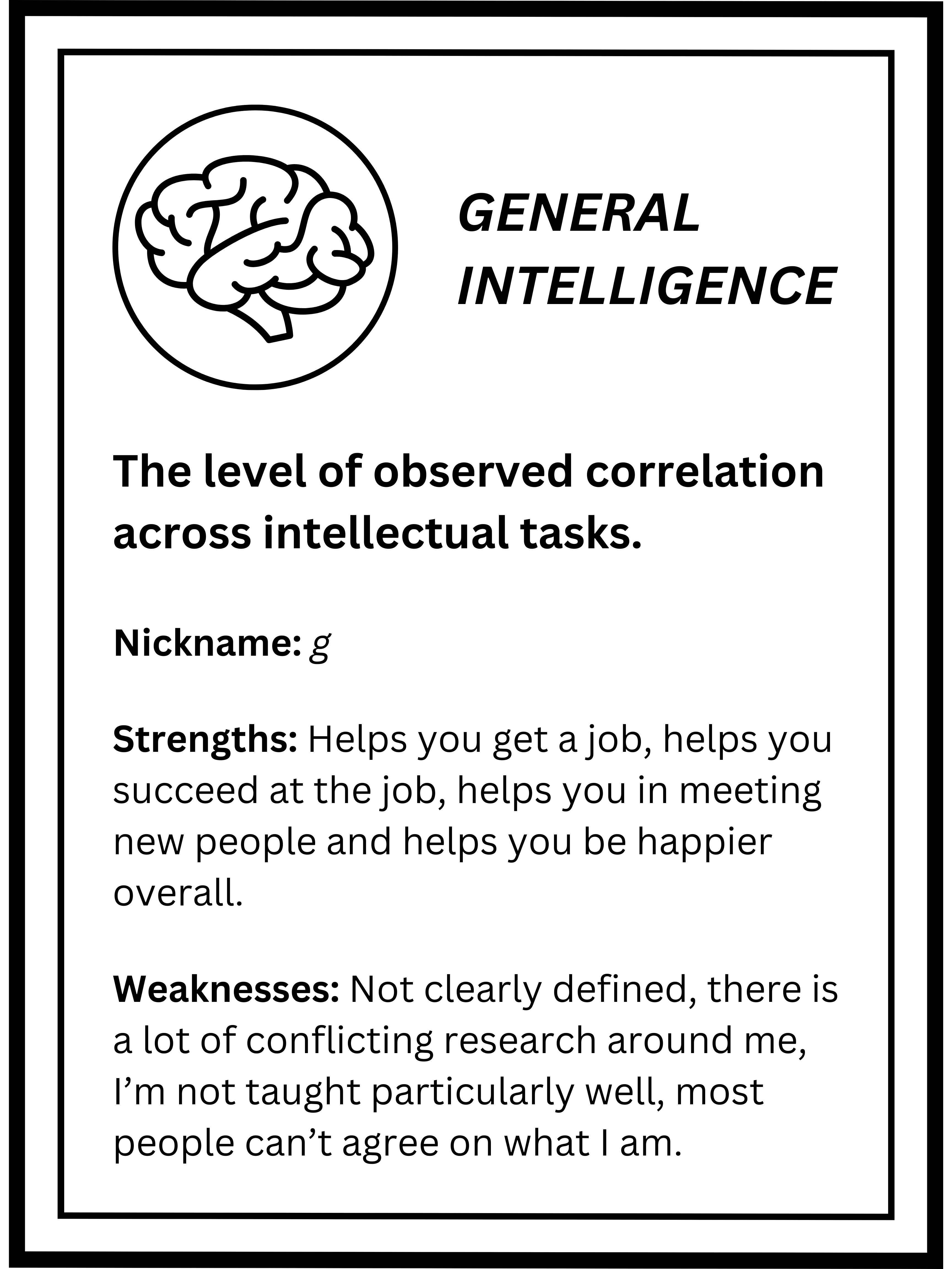 General intelligence, what is it?